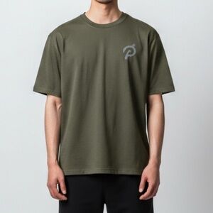 Peloton Olive Vented Striped Active Tee Size XL
